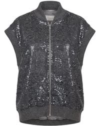 Peserico - Sequinned Bomber Vest Jacket - Lyst