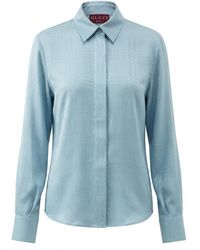 Gucci - Monogram Jacquard Long Sleeved Shirt - Lyst