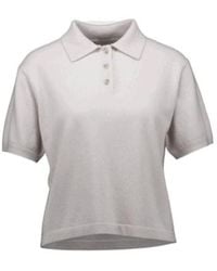 Allude - Short-Sleeved Knit Polo Shirt - Lyst
