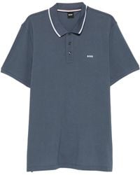 BOSS - Logo Trim Polo Shirt - Lyst