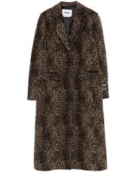 MSGM - Print Single Breasted Long Coat - Lyst