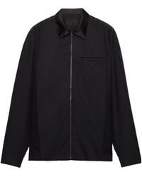 Prada - Zip-Up Long-Sleeved Shirt - Lyst