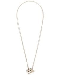 Ferragamo - Ferragamo Double Gancini Pendant Necklace - Lyst