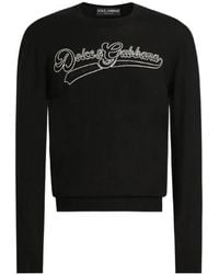 Dolce & Gabbana - Virgin Wool Pullover With Embroidery - Lyst