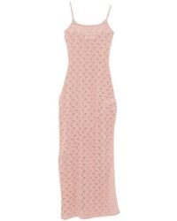 Marine Serre - Crescent Moon-Patterned Fine Knit Maxi Dress - Lyst