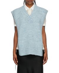 Maison Margiela - V-Neck Ribbed Knitted Vest - Lyst