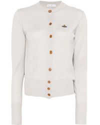Vivienne Westwood - Logo Embroidered Knitted Cardigan - Lyst