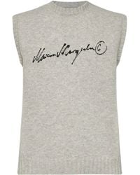 MM6 by Maison Margiela - Logo-Print Knitted Sweater - Lyst