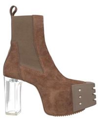 Rick Owens - Suede Square-Toe Ankle Boots - Lyst