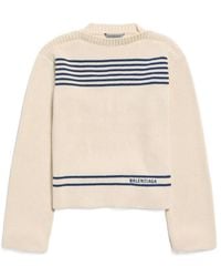 Balenciaga - Boatneck Ribbed Knit Sweater - Lyst