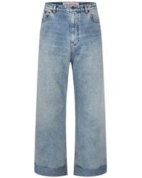 Valentino - Wide-Leg Denim Trousers - Lyst