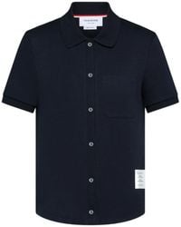Thom Browne - Logo Patch Short-Sleeved Shirt - Lyst