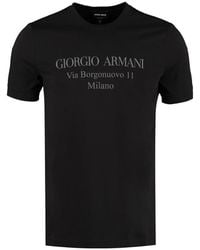 Giorgio Armani - Logo Printed Crewneck T-Shirt - Lyst