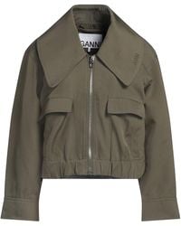 Ganni - Embroidered Logo Casual Jacket - Lyst