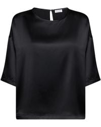 Brunello Cucinelli - Keyhole Crewneck Top - Lyst