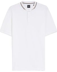 BOSS - Tipped Collar Buttoned Polo Shirt - Lyst
