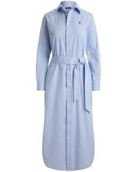 Polo Ralph Lauren - Striped Belted Midi Dress - Lyst