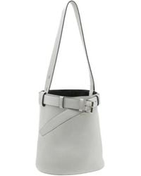 Prada - Buckle Leather Bucket Bag With Belt - Lyst