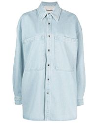 Nanushka - Beaux Sun-Bleached Denim Shirt - Lyst
