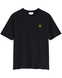 Maison Kitsuné - Maison Kitsuné Logo Patch Crew Neck T-Shirt - Lyst