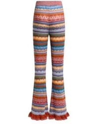 Etro - Striped Flared-Leg Knitted Trousers - Lyst