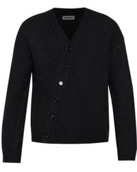 Jil Sander - V-Neck Diagonal-Button Cardigan - Lyst