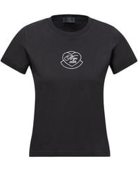 Moncler - Logo Embroidered Crewneck T-Shirt - Lyst
