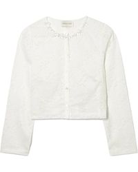 ShuShu/Tong - Embellished Cropped Lace Top - Lyst