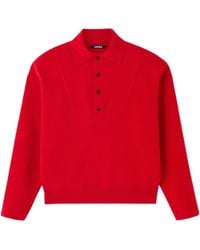 Jacquemus - Collared Long-Sleeved Knit Polo Shirt - Lyst
