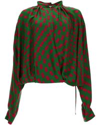 Dries Van Noten - Polka-Dot Wrap Blouse - Lyst