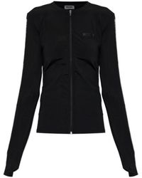 Moschino - Logo Print Zip-Up Top - Lyst