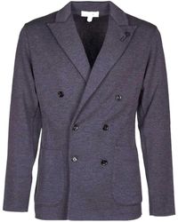 Lardini - Double-Breasted Knitted Blazer - Lyst