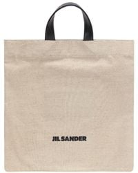 Jil Sander - Logo Printed Square Shape Tote Bag - Lyst