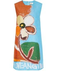 ALÉMAIS - Embellished Printed Linen-Blend Mini Dress - Lyst