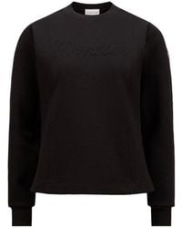 Moncler - Logo Patch Crew Neck Sweatshirt - Lyst