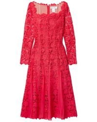 Oscar de la Renta - Lace Mid-Length Dress - Lyst