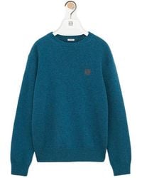Loewe - Logo Embroidered Crewneck Jumper - Lyst