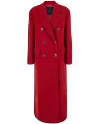Pinko - Long Double-Breasted Coat - Lyst