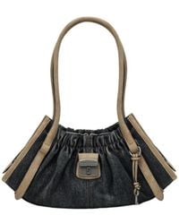 Marc Jacobs - Small The Cristina Denim Suede Satchel Bag - Lyst