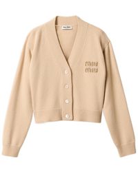 Miu Miu - Embroidered Cashmere Cardigan - Lyst