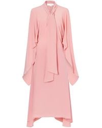 Stella McCartney - Tie-Detailed Silk Midi Dress - Lyst