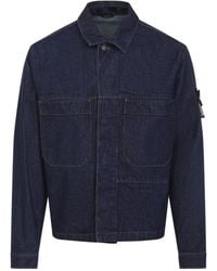 Stone Island - Logo Patch Denim Jacket - Lyst