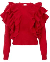 Elisabetta Franchi - Knit Ruffled Jumper - Lyst