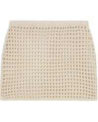 Haight - Sheila Open-Knit Cotton-Blend Mini Skirt - Lyst