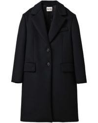 Miu Miu - Single-Breasted Velour Coat - Lyst