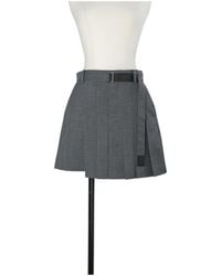 Sacai - Belted Pleated Shorts - Lyst