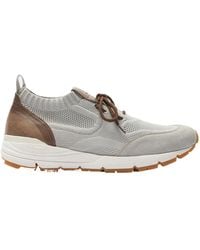 SCAROSSO - Robbie Knitted Lace-Up Sneakers - Lyst