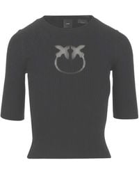 Pinko - Logo Detailed Cropped Jumper - Lyst