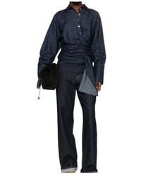 7 For All Mankind - Tie-Waist Long-Sleeve Shirt - Lyst