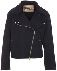 Herno - Zip-Up Biker Jacket - Lyst